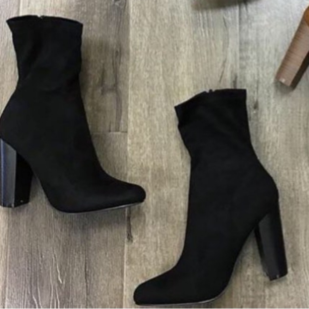Black Faux Suede Boots